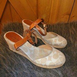 Coach Valerie espadrille Wedge Womens Size 7 1/2